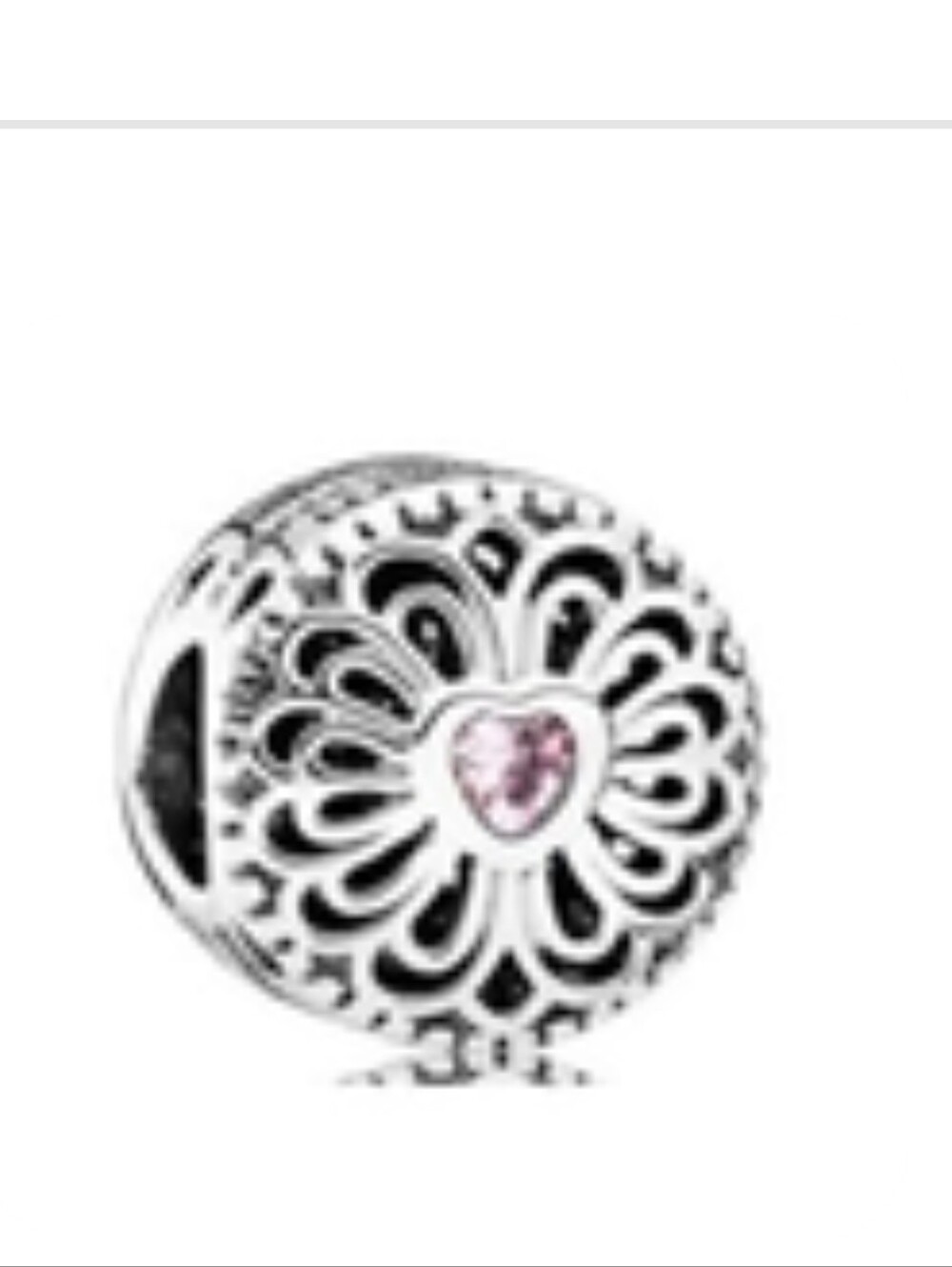 Pink Enamel Floral Heart Charm Bead